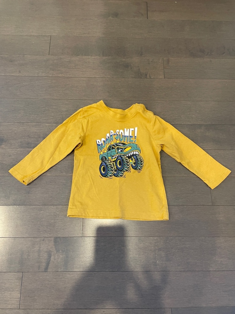 Kids Yellow 'Roar-Some' Monster Truck Long-Sleeve Tee
